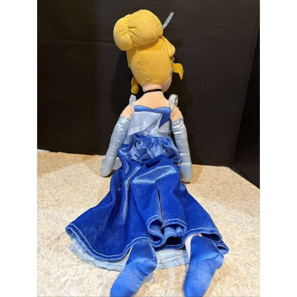 Disney Store Cinderella Plush Stuffed Doll 20” Princess Blue Dress